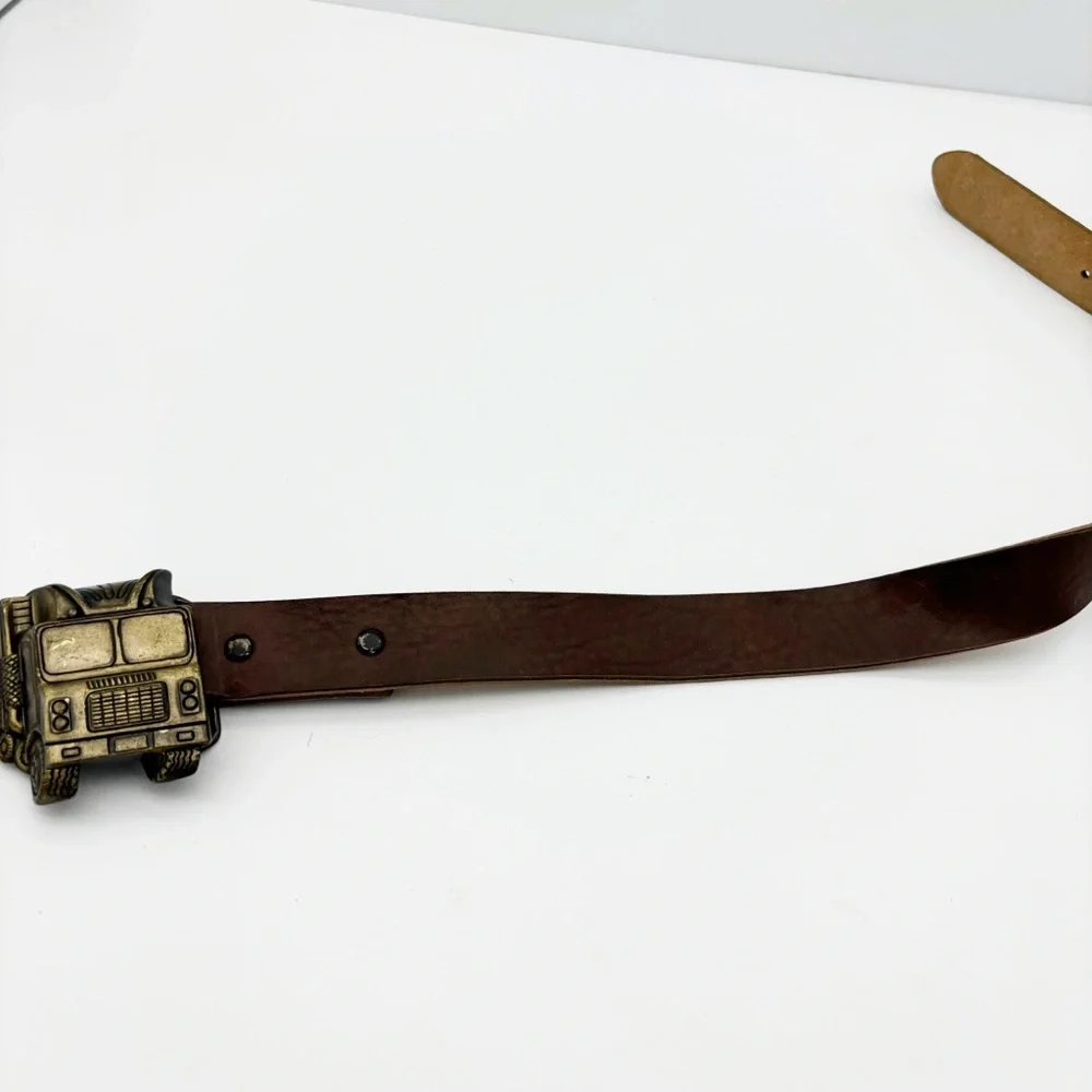 Vintage Kids Belt with Truck Belt Buckle